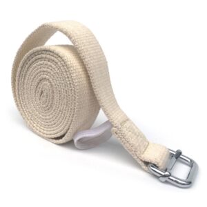 Off White Soft Comfy Cotton Yoga Stretch Strap For Dynamic Fitness Stretching - Yoga Straps - Chakra Galaxy