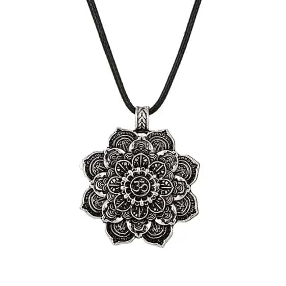 OM Logo Lotus Mandala Pendant Tibetan Meditation Necklace - Pendants - Chakra Galaxy