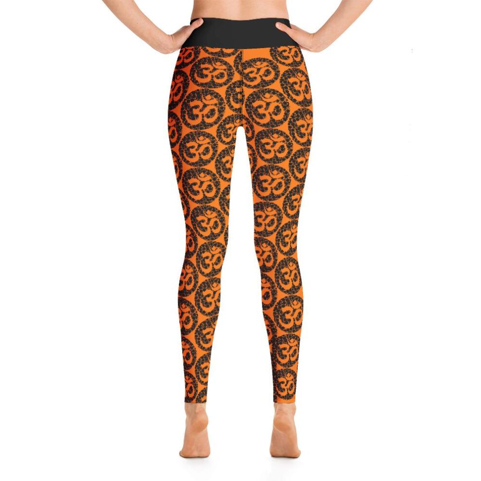Om Symbol Pattern High Waist Orange Yoga Pants Leggings