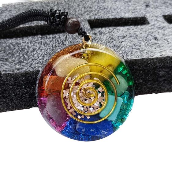 Orgonite EMF Protection Crystal Sacred Geometry Chakra Necklace - Pendants - Chakra Galaxy