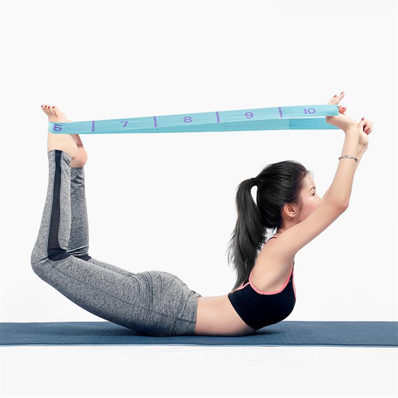 Paled Turquoise 8 Segments Yoga Workout Stretch Strap For Dynamic Stretches
