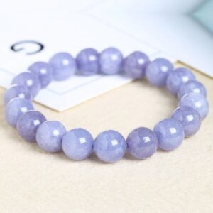 Purple Aquamarine Stone Beads Elegant Healing Bracelet - Charm Bracelets - Chakra Galaxy