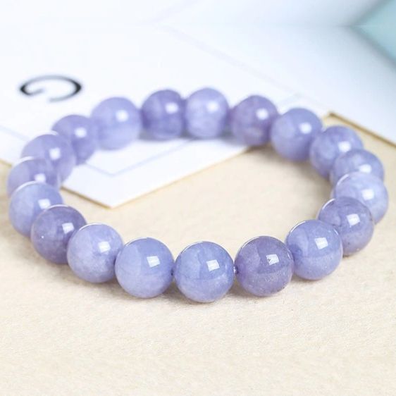 Purple Aquamarine Stone Beads Elegant Healing Bracelet - Charm Bracelets - Chakra Galaxy