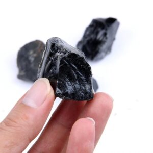 Raw Black Obsidian Quartz Stones Rough Rock Chakra 1 pc Crystals Reiki - Chakra Stones - Chakra Galaxy