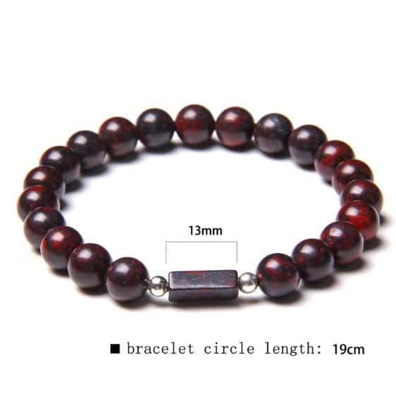 Rectangular-Shaped Natural Bloodstone 8mm Beads Yoga Bracelet - Charm Bracelets - Chakra Galaxy