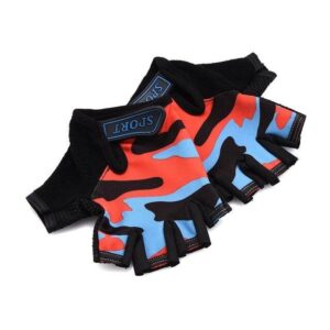 Red & Blue Camouflage Slim Yoga Workout Gloves for Wrist Protection - Yoga Gloves - Chakra Galaxy