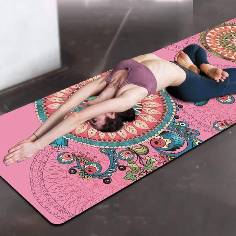 Remarkable Lotus Mandala Printed Yoga Mat for Yoga Workout Suede + TPE