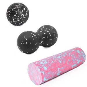 Resin Design Pink & Blue Yoga Foam Roller + Free Peanut Ball - Yoga Props - Chakra Galaxy