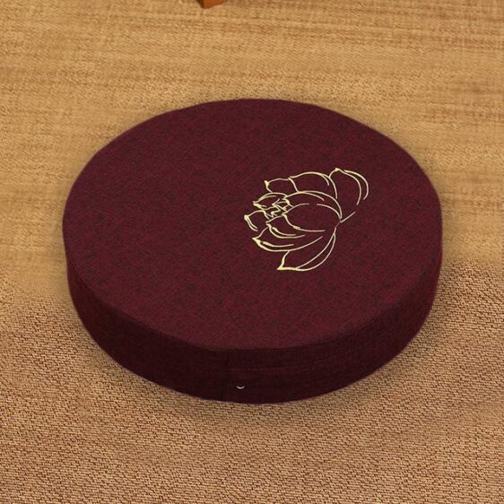 Root Chakra Round Tatami Lotus Linen Fabric Zafu Cushion Meditation Seat - Meditation Seats & Cushions - Chakra Galaxy