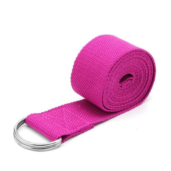 Rose Pink Soft Comfy Cotton Yoga Stretch Strap For Dynamic Fitness Stretching - Yoga Straps - Chakra Galaxy