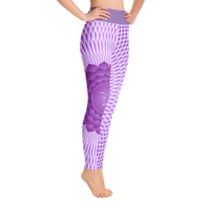 Sahasrara Crown Chakra High Waist Purple Yoga Pants Leggings - Yoga Leggings - Chakra Galaxy
