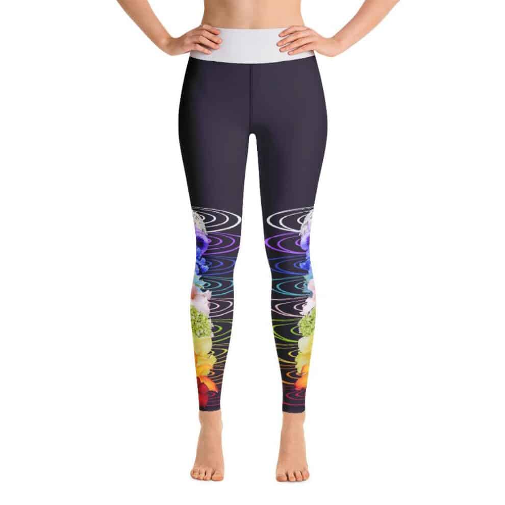 Seven Chakra Flowers High Waist Design Yoga Pants Leggings