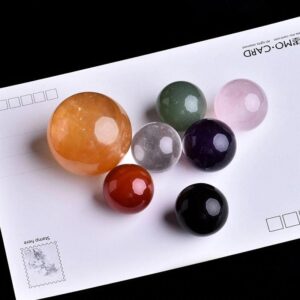 Seven Natural Crystal Mineral Balls David Star Guardian Chakra Ornament - Chakra Stones - Chakra Galaxy