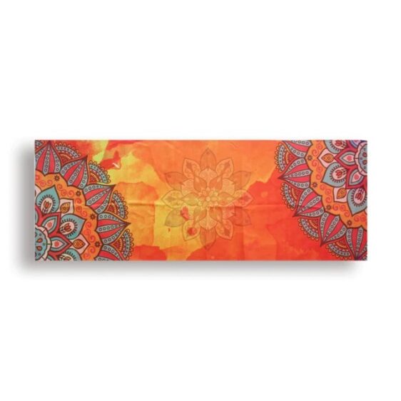 Shattering Orange Lotus Mandala Light Yoga Mat Microfiber Towel - Yoga Mats - Chakra Galaxy
