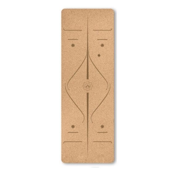 Simple Lotus Non-Slip Natural Cork TPE Yoga Mat With Position Line - Yoga Mats - Chakra Galaxy
