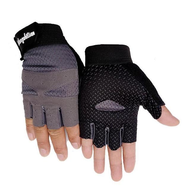 Slick Steel Gray Anti-Slip Superfine Fiber Yoga Gloves for Sweaty