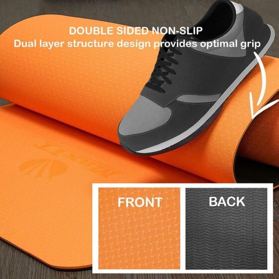 Slick Vibrant Orange Non-Slip Travel Yoga Mat for Pilates Exercise TPE - Yoga Mats - Chakra Galaxy