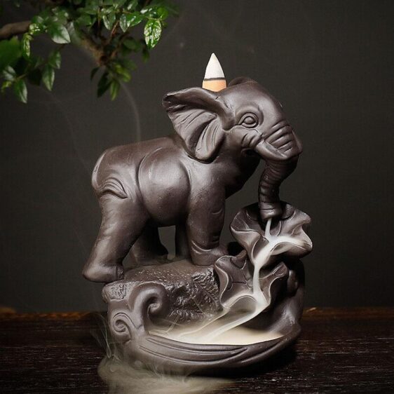Smoke Backflow Decorative Elephant Zen Incense Burner Holder - Incense & Incense Burners - Chakra Galaxy
