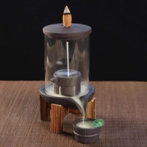Smoke Backflow Well Hourglass Style Ceramic Incense Burner Holder - Incense & Incense Burners - Chakra Galaxy