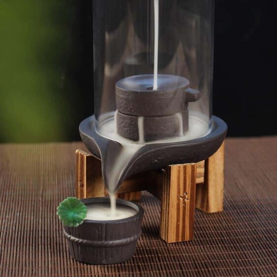 Smoke Backflow Well Hourglass Style Ceramic Incense Burner Holder - Incense & Incense Burners - Chakra Galaxy