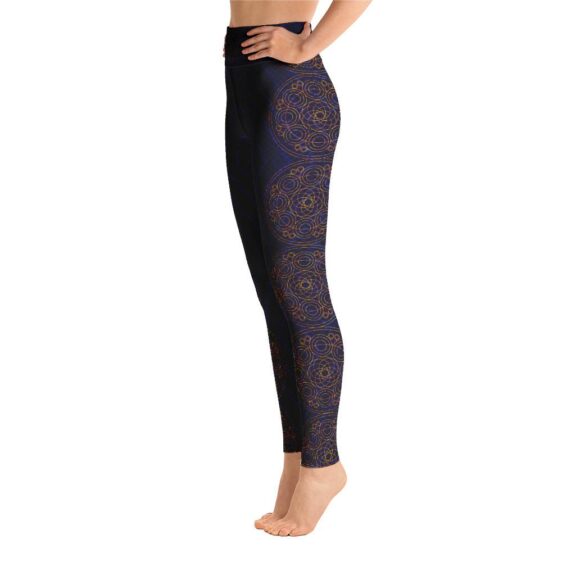 Snakeskin Circle Mandala Pattern High Waist Yoga Pants Leggings - Yoga Leggings - Chakra Galaxy