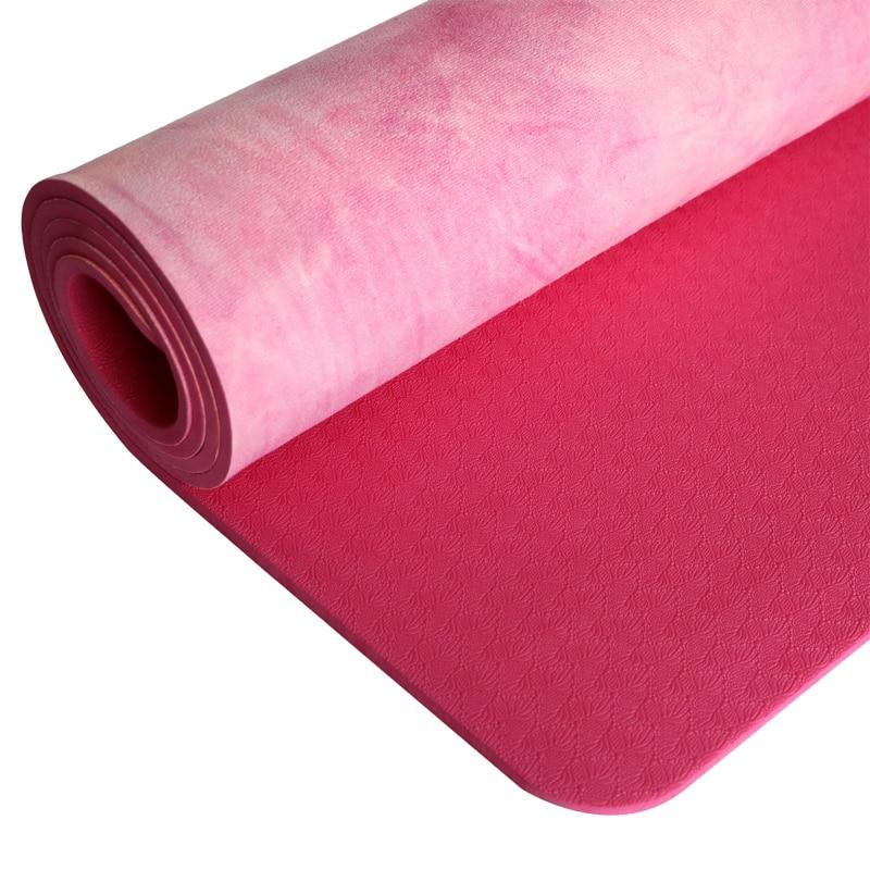Metafoor middag Voorbereiding Sophisticated Coral Pink Tie-dye Best Yoga Mat Online Suede TPE - Chakra  Galaxy