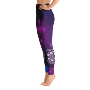 Space Art Mandala Symbol High Waist Yoga Pants Leggings - Yoga Leggings - Chakra Galaxy