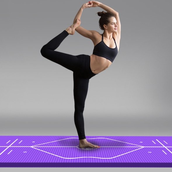 Spacious Princely Purple Hot Yoga Mat with Position Lines NBR