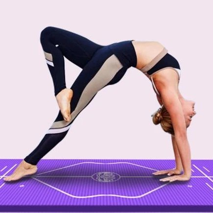 Spacious Princely Purple Hot Yoga Mat with Position Lines NBR - Yoga Mats - Chakra Galaxy