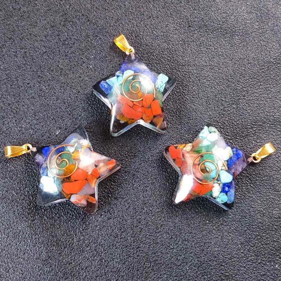 Star-Shaped Orgonite Reiki Seven Chakra Pendant Necklace - Pendants - Chakra Galaxy