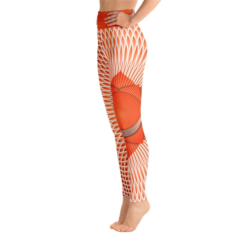 Whimsy Fit 2 Horns Yoga Leggings with Burnt Orange Waistband