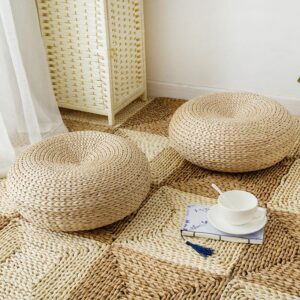 Thick Handmade Round Tatami Weave Natural Straw Meditation Chair - Meditation Seats & Cushions - Chakra Galaxy