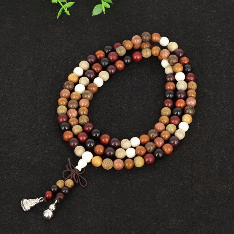 Tibetan Sandalwood STRETCH 108 Beads, Prayer Beads, Buddhist Prayer Beads,  Wood Mala Necklace, Hindu Prayer Beads, Sandalwood Bracelet