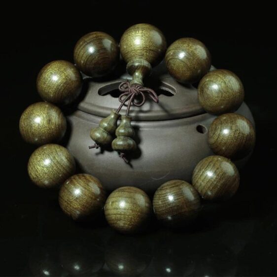 Tibetan Buddhism Green Carbide Natural Wood Big Beads Chakra Bracelet - Charm Bracelet - Chakra Galaxy