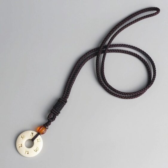Tibetan Buddhist Handmade Tagua Nut OM Mantra Sign Necklace - Pendants - Chakra Galaxy
