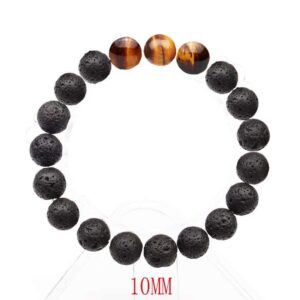 Tiger's Eye Handmade Natural Volcanic Lava Stone Chakra Magnetic Bracelet - Charm Bracelet - Chakra Galaxy