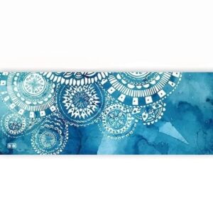 Unearthly Lazuline Blue Mandala Polyester Cotton Yoga Mat Towel - Yoga Towel - Chakra Galaxy