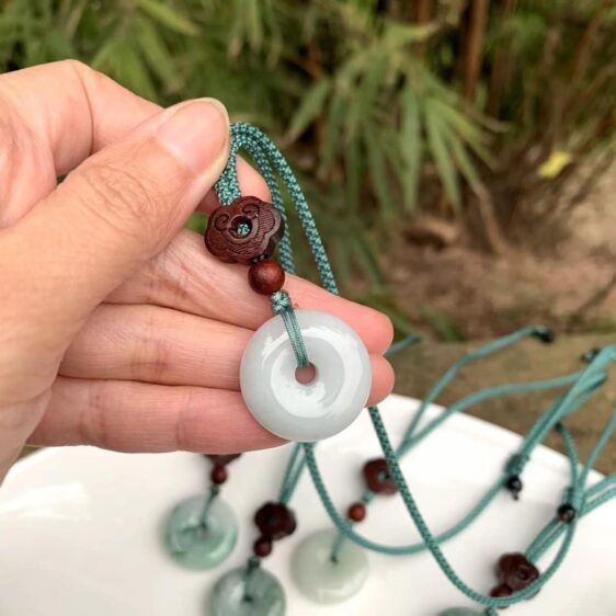 Unique Myanmar Jade Doughnut Ring Shape Pendant Necklace - Pendants - Chakra Galaxy