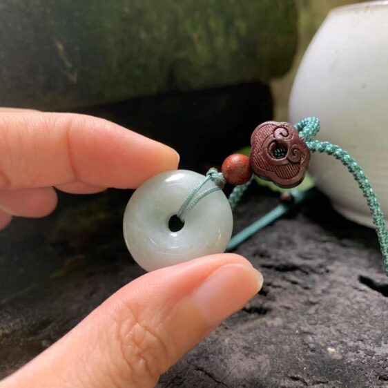 Unique Myanmar Jade Doughnut Ring Shape Pendant Necklace - Pendants - Chakra Galaxy