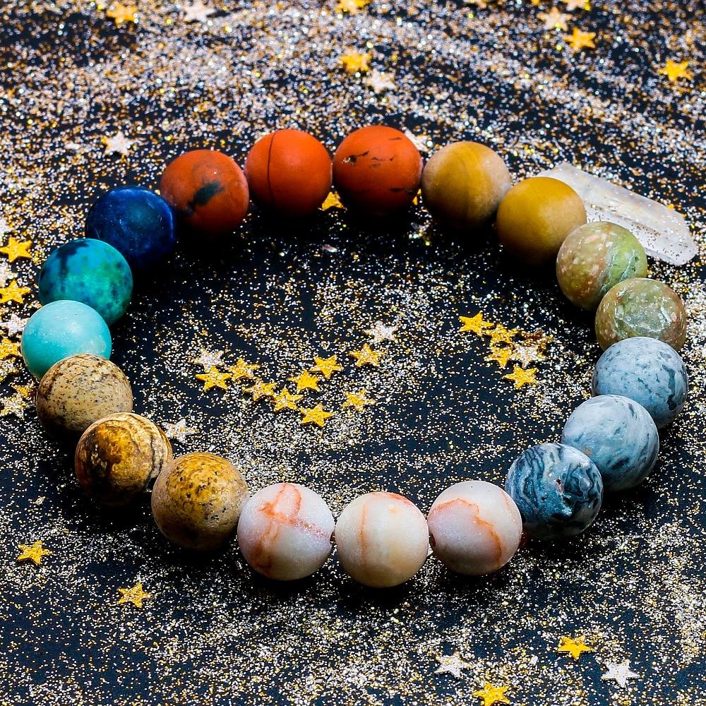 Universe Celestial Planets Natural Stone Chakra Beads Yoga Bracelet