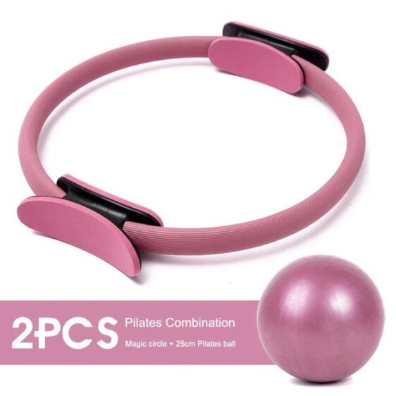 Yoga Ball & Circle 2 in 1 Indoor Pilates Essential for Beginner Poses - Yoga Balls - Chakra Galaxy