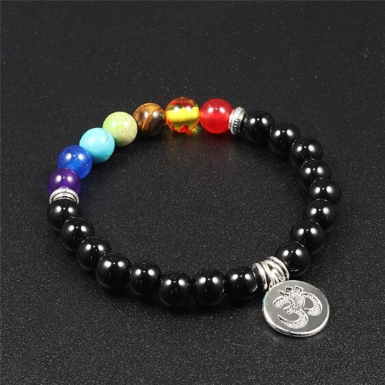Yoga OM Symbol 7 Healing Beads Chakra Bracelet for Men & Women - Charm Bracelets - Chakra Galaxy