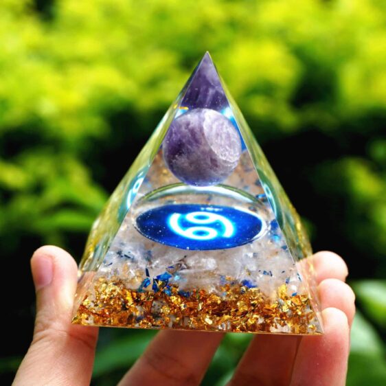 Cancer Zodiac Sign Crystal Orgone Chakra Pyramid