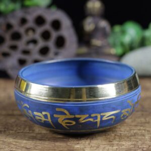 Blue Copper Hand-Polished Tibetan Yoga Meditation Bowl
