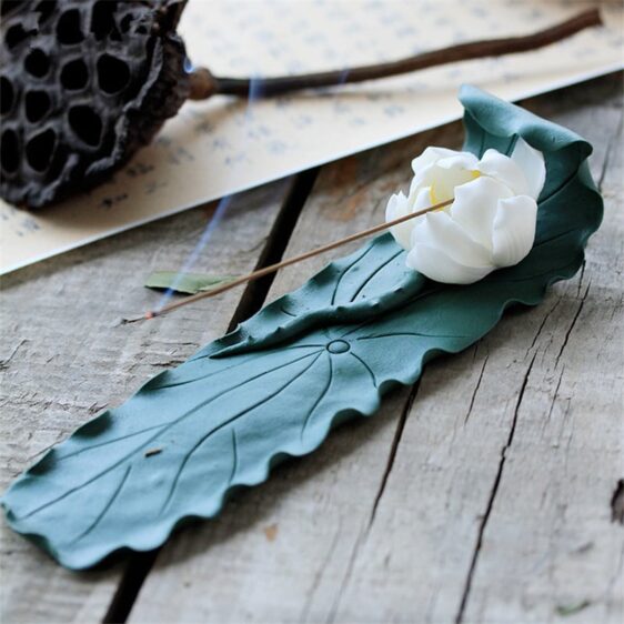 Handmade Lotus Flower Leaf Ornament Design Incense Holder