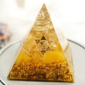 Gold & Semi Precious Stones Energy Chakra Pyramid