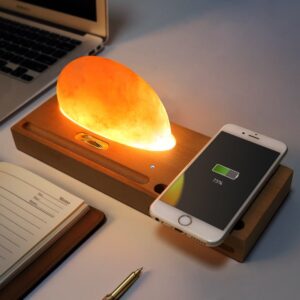 Sunrise Pink Himalayan Salt Lamp With Wireless Phone Charger