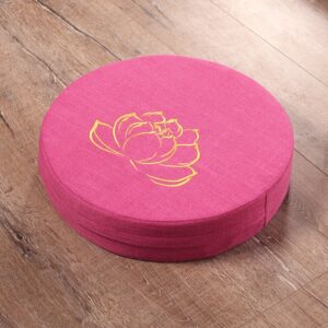 Sol Living Zafu Meditation Cushion Round Yoga Pillow Floor Cushions Lotus  Sitting Pose Premium Cotton Bolster Meditation Pillow Pouf - Yoga  Meditation Accessories - 15 x 15 x 7 - Pink 