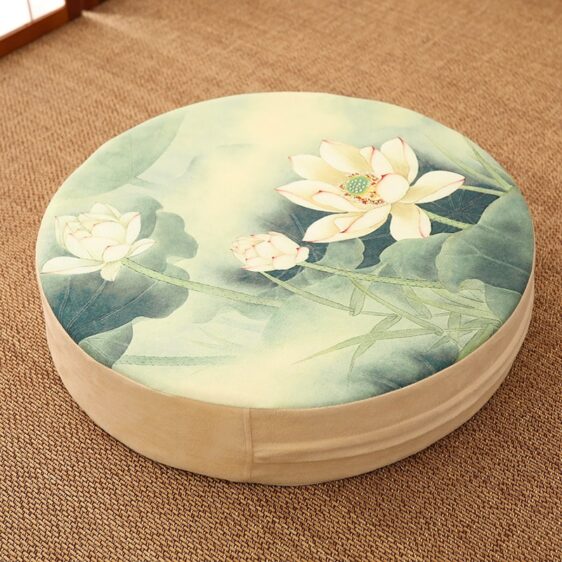 Chinese Flower Scenery Design Yoga Meditation Floor Pad