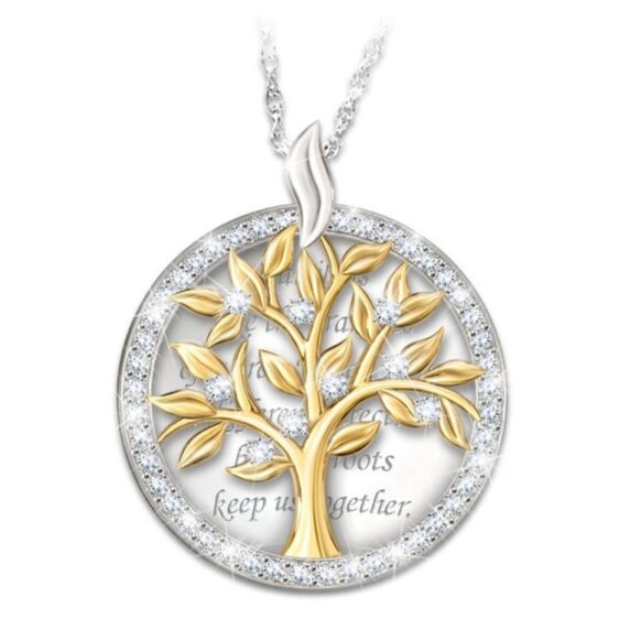 Elegant Tree of Life Symbol And Quotation Necklace